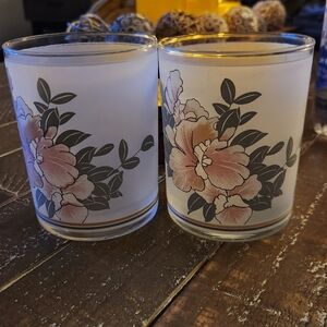 Noritake Design Cafe Du Soir Tumbler 4 " Frosted Drinking Glasses Japan Set Of 3